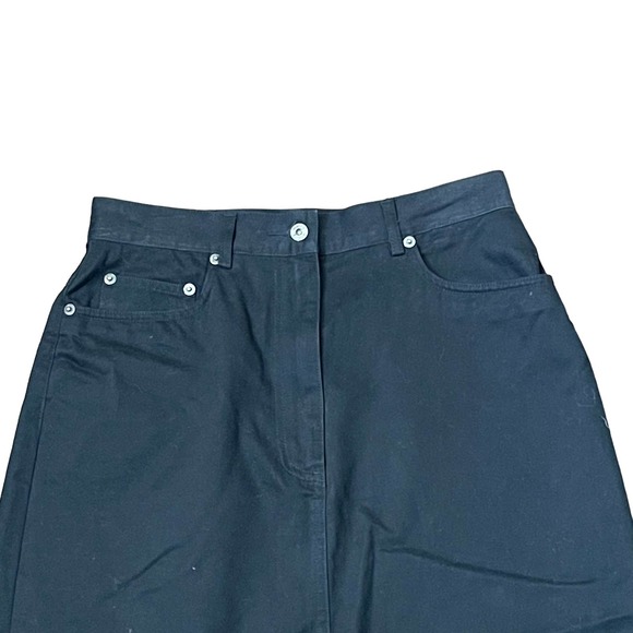 Marsh Landing Pencil Straight Mini Skirt Women 6 Front‎ Slit Black 100% Cotton - Picture 2 of 7